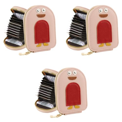 PALAY® Girls Card Bag Travel Holder with 10 Compartments Wallet Organizer Zipper Pouch PU Cartoon Penguin RFID Blocking Pink 3 PCS PALAY® Girls Card Bag Travel Holder with 10 Compartments Wallet Organizer Zipper Pouch PU Cartoon Penguin RFID Blocking Pink 3 PCS